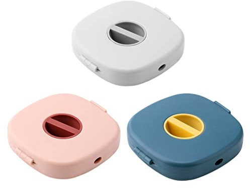 Angoily Lot de 3 Range Câbles Vides et Extensibles-Enrouleur Câble Usb-Enrouleur Cable Telephone Portable Rotatif pour Organiser Câble Usb, Câble de Chargement (Trois Couleurs)