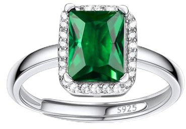 Bestyle Frauen Mondstein Ring Verstellbarer Kristall Ring Silber 925 für Damen Mädchen