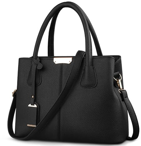 DORRISO Handtaschen für Damen - Schlicht Mehrfachtaschen Multifunktional Hochwertige Langlebig Diebstahl für Arbeits Büro Dates Alltag Feiertage Schwarz