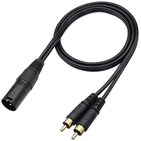 QIANRENON XLR Stecker auf Dual RCA Stecker Stereo Splitterkabel 3Pin XLR auf 2 RCA Mono Y Splitter Umwandlungsverl?ngerung Audiokabel, für Mischpult Verst?rker, KTV-Ausr?stung, Audio, 1m