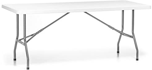 Forgast Klappbarer Catering-Tisch | 183x75x74 cm | Weiß | Partytisch | Buffettisch | Campingtisch | Gartentisch | Falttisch | Biertisch