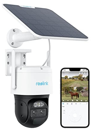 Reolink 4K 4G Solar Security Camera Outdoor with Auto-Tracking-Zoom, 360° PTZ No WiFi Security Camera Wireless with SD Card Slot, 8MP HD Color Night Vision, AI Detection, TrackMix LTE + Solar Panel