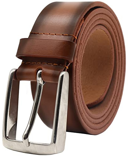 PELLE TORO Adventurer Mens Belt Leather, Handmade Belt for Men, Work Casual Leather Belt in Mens Gift Box, Trouser Sizes 32in - 36in, Shadow Tan