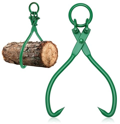 Barydat Claw Log Grapple 18 Inch Log Lifting Tongs Wood Log Grabber Heavy Duty Logging Tongs Steel Lumber Skidding Tongs Timber Claw Hook for Truck Tractor Skidder Handling Dragging Carrying Tool