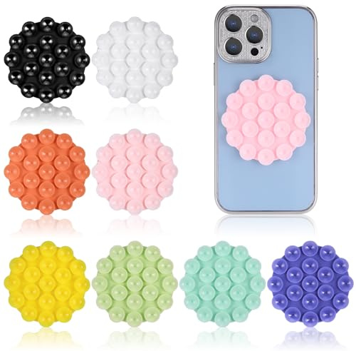 Hejo 8PCS Silicone Suction Cup Phone Case Mount, Suction Phone Mount | Multipurpose Phone Suction Pad for All iPhone and Android Cellphones, Mobile Phone holders for Selfies and Videos