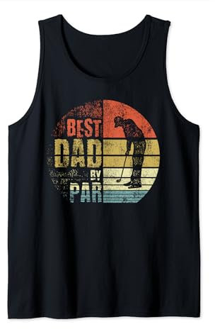 Best Dad By Par Retro Sunset | Putt & Par Papa Tank Top