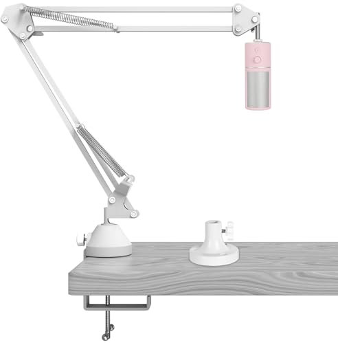 GEEKRIA for Creators Bras de microphone compatible avec Razer Seiren V3 Chroma, V3 Mini, X, Mini bras de micro avec bride de table, support de suspension, bras de ciseaux de micro, support de bureau