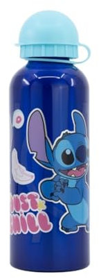 My sweety pop - Borraccia - Alluminio - Per bambini - Presepe - Scuola - Vacanze - Pasti - 21 cm - 530 ml - Idratazione - Idea Regalo - Stitch - Blu - per ragazza