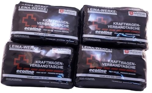20 x KFZ Verbandtasche schwarz Leina Din13164-2022 mit Maske frische Produktion