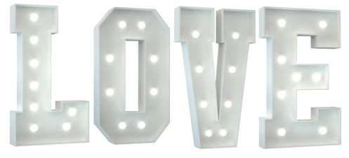 LED Letter Lights Sign,Large LOVE/BABY Marquee Light Up Letters Sign,Decorative Led Light Up Letter For Anniversary Wedding Baby Shower Party(LOVE White,4FT)
