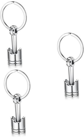 SOLUSTRE 3stücke Auto Piston Schlüsselanhänger Aus Metall Kreativer Schlüsselbund Für Autoliebhaber Deko Für Tasche Handy Oder Auto Tolles Für Jeden Anlass Silber