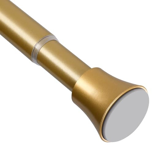 EBOATOP Asta per tenda da doccia dorata, tensione regolabile da 81 a 157,5 cm, asta per doccia a molla senza fori, antiscivolo, oro