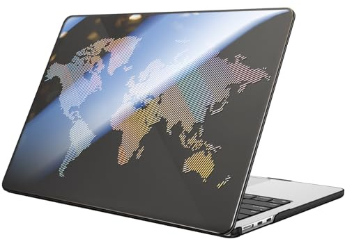 Fintie Hülle Kompatibel mit MacBook Air 13,6'' (2026-2022) M5 M4 M3 M2 | A3449 A3240 A3113 A2681, Ultradünne Hartschale Schutzhülle Snap Cover, Weltkarte