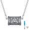 CUOKA MIRACLE Colliers urne funéraire pour cendres en argent sterling 925 celtique / goutte / cristal / croix / patte mémorial urne chaîne crémation souvenir cendres bijoux pour femme unisexe, Argent