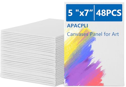 APACALI 48 stycken målardukar för målning, 13 x 18 cm liten målningskartong, bomullsdukar för målning, målning på duk, dukpaneler för akrylfärg, oljefärg