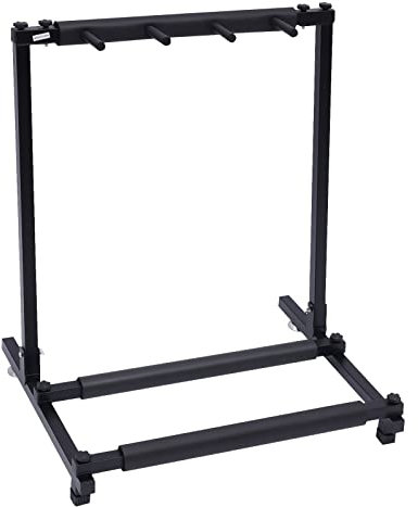 Aohuada Gitarrenständer 3 Fächer Gitarrenständer Multistand Gitarrenständer Faltbarer Mehrfachgitarrenständer mit Rollen Guitar Stand