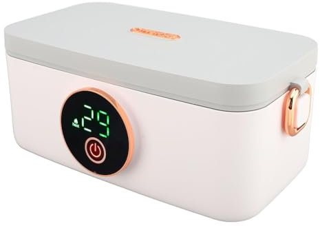 TsoLay Lunch Box Elettrico, Scaldavivande Portatili Scaldavivande, Scaldavivande Portatile Ricaricabile USB da 1 Litro con Contenitore Rimovibile in Acciaio Inossidabile, per Ufficio