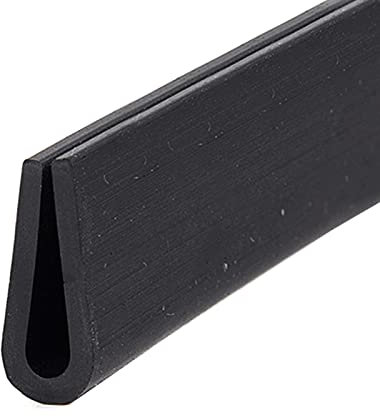 Cinta aislante de corrientes de aire Canal de goma en U de 5 m de largo, sello de goma for molduras de bordes, for proteger bordes metálicos, negro/negro/12 mm * 12 mm (grueso 3 mm)(8Mm*18Mm(Thick 2