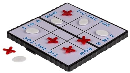 Juegos de Viaje Magnéticos Mini, Damas, Parchís, Ajedrez, Tres en Raya, Halma. 13 x 7 cm (Tres en Raya)