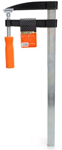 Tradineur - Sargento de tornillo, abrazadera de barra, acero y plástico, gran fuerza de sujeción, herramienta para carpintería, fijación de madera, tableros - 120 x 400 mm
