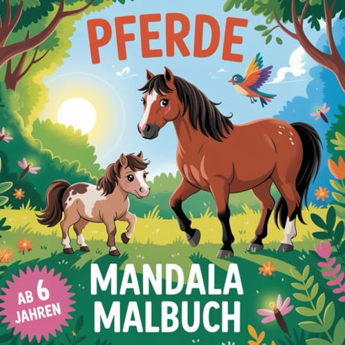 Pferde Mandala Malbuch: 50 tolle Pferde-Mandalas für Kinder zum Ausmalen
