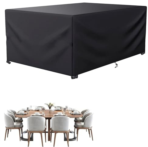 BDBSGBH 160x160x110cm Gartentisch Abdeckung Wasserdicht, Abdeckhaube Gartenmöbel 420D Oxford Gewebe Schutzhülle, Winterfest, Winddicht, Anti-UV für Gartenmöbel, Loungemöbel, Schwarz