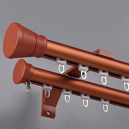 Binario doppio per tenda a 2 strati, bastoni asta per tende in alluminio binari a soffitto Per Soggiorno E Bagno(Orange,0.5m (1.64ft))