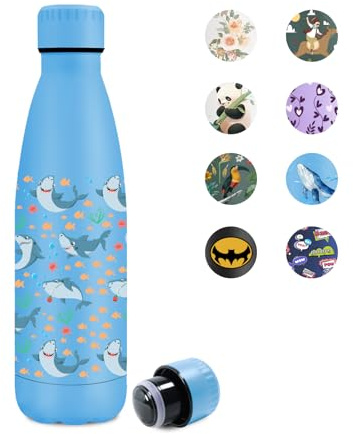 KollyKolla Botella Termica 500ml, sin BPA, Reutilizable, Cantimplora Termo con Doble Aislamiento, Fácil de llevar, Cantimplora Termica para Dióxido de Carbono, Camping, Niños, Fitness, Colegio