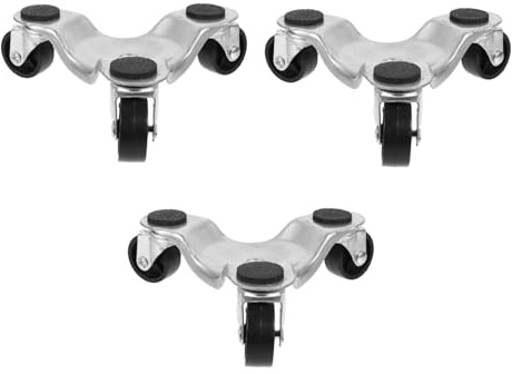 SEWACC 3pièces Roulettes Pour Meubles Triangulaires Acier Avec Centre Déprimé Protégé Desserte Roulette Mobile Pour Déplacement Facile De Canapé Réfrigérateur Et Appareils Lourds