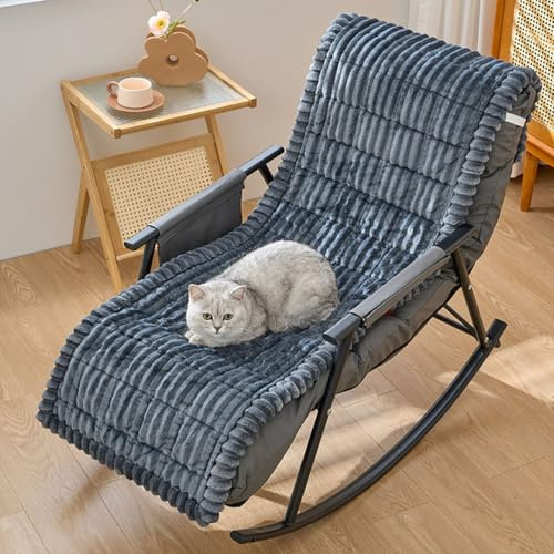 Generisch Weiche Plüsch Sesselschoner Sesselauflage Armlehnenbezüge, rutschfeste Flauschiger Kunstpelz Relaxsessel Sofabezüge Waschbar Flauschige Couchbezüge für Haustiere,Blau,60 * 180cm