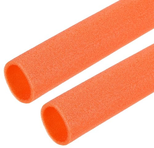 QUARKZMAN 2 Stück Rohrisolierung Schaumstoff 1m, Ø 35mm, 5mm Dick (Orange) | Isolierungs-Rohr-Schaumstoffschlauch für Heizung, Sanitär, Heizungsrohr, Kupferrohr
