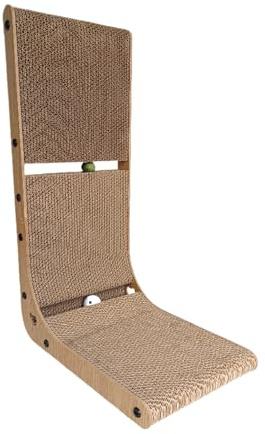 Rascador para gatos en forma de L, tablero vertical de cartón para rascar en la pared, tabla de relajación duradera y ejercicio para gatos de interior y mascotas pequeñas, protege muebles, promueve