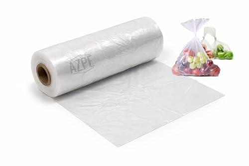 250 Strong Freezer Bags on a Roll 9 x 14 Inch (36 x 23cm) | Clear Plastic Food Grade Storage Bags | 18 Micron Thick | Perforated Tear-Off for Freezing & Food Storage