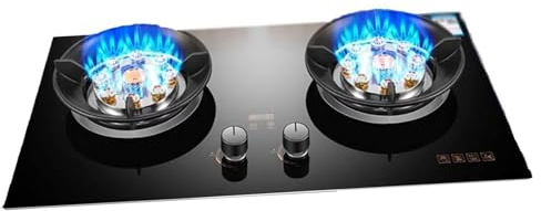 Cuisinière À Gaz - Plaque De Cuisson À Gaz 2 Feux, À Poser Ou À Encastrer, En Verre Trempé, Avec Minuterie Et Facile À Nettoyer(NG)