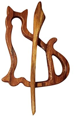 Broches en bois, bricolage artisanal, motif Animal, dessin animé, châle, écharpe mignonne