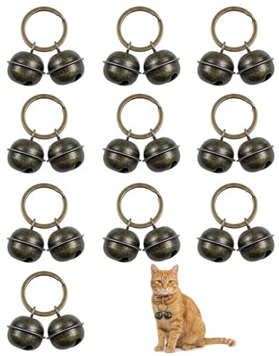 MenYiYDS 10 Stück Katzenglocke, Glöckchen, Haustier Glocken Haustier Tracker Glocke Hundeglocke Laute Hundeglocken Katzen Glocken Halsband Glöckchen für Hund Katze Geschirr, Katzenklingel