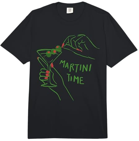 Martini Glass with Olives Martini Time Comfort Colors Adult Heavyweight T-Shirt