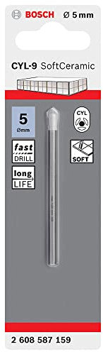 Bosch Professional 1x punte per piastrelle CYL-9 SoftCeramic (per piastrelle di ceramica morbide, Ø 5 x 70 mm, accessori trapani)