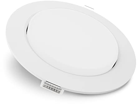 SSC-LUXon RX-3 Einbauspot LED flach in weiß rund - mit GX53 LED Lampe 3W neutralweiß 230V - Deckeneinbaustrahler Einbaulampe