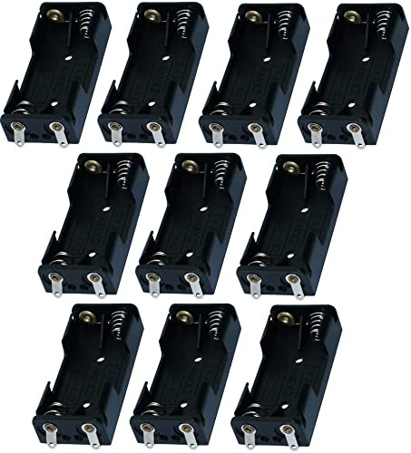 AERZETIX -10x Porte-Piles 2xAAA LR03 - Boîtier pour 2 Piles ou Accus Fiche Prise Chassis Bec - C3429