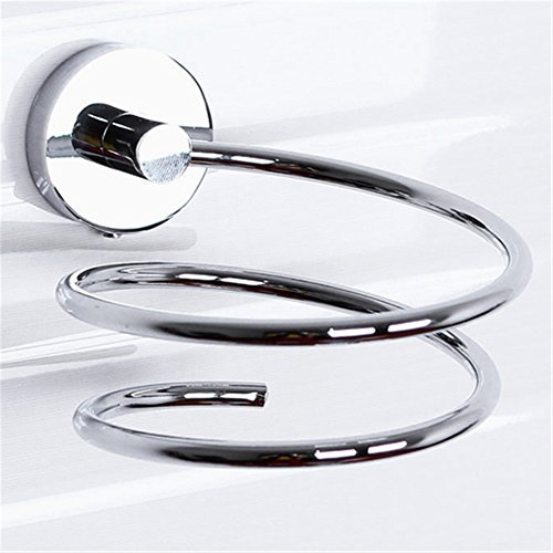 Weare Home Edelstahl Spirale Form Silber Haartrocknerhalter Föhnhalter, Modern Chrom Beschichtung Rostfrei Wandmontage für Küche Haltbar Badzubehör Badaccessoires Dekor