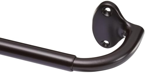 Amazon Basics Gardinenstange mit gebogener Stange für den Innenbereich, ausziehbar, 224 bis 305 cm, Bronze