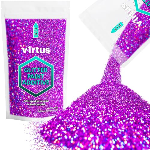 Purple Holographic Glitter Paint Additive 100g | Sparkle Glitter Paint for Walls Interior Exterior, v1rtus