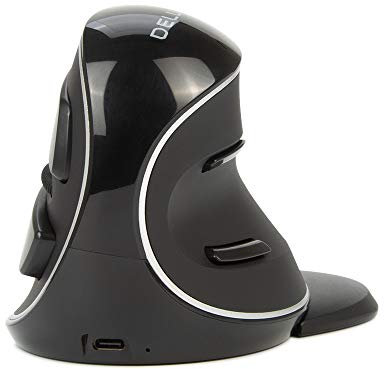 DELUX Ergonomic Mouse Wireless, Rechargeable Vertical Mouse, Slient Click, Removable Wrist Rest, 4000 DPI, 6 Buttons, Bluetooth/2.4G Dual Mode for Laptop/PC/Mac (M618PD)