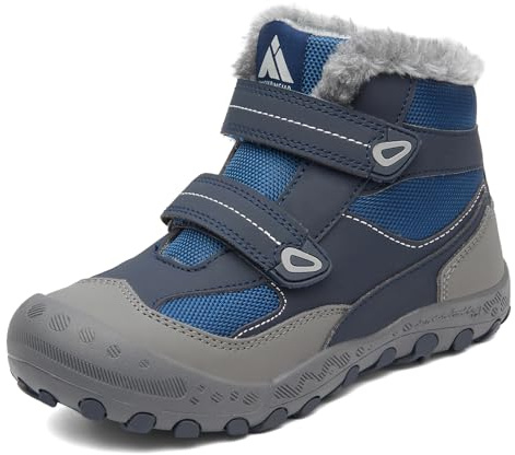 Mishansha Vinterskor för Unisex-Barn Vandringsstövlar Värme Foder Mountain Boots Sport Bekväm, Blå, 35 EU