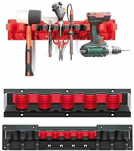 Werkzeughalter für Wand Multi Holder Werkzeugleiste Halterung für Werkstatt Garage Multifunktional Kunststoff (597 x 128 x 118 mm)