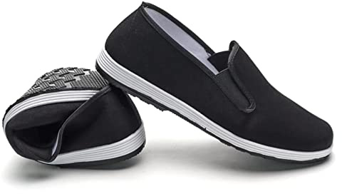 Zapatillas Kung Fu/Artes Marciales/Tai Chi Suela Goma Unisex Lona Blanco y Negro EU 38