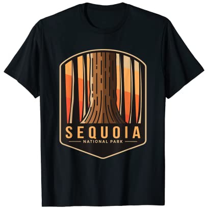 Sequoia National Park CA Retro Escursionismo Souvenir Maglietta