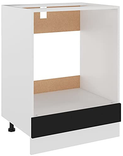 Homgoday Küchenschrank, Einbau-Küchenschrank, Küchenzeile, moderne Küchenausrüstung, Werkzeugaufbewahrung, Backofenschrank, Schwarz, 60 x 46 x 81,5 cm