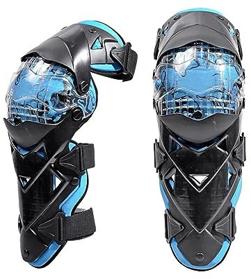 SSIMOO Rodilleras for Motocicleta, 2 uds., Rodilleras for Motocross, Rodilleras for Hombre, Equipo de protección, Protector de Codo y Rodilla, Rodillera for Carreras de Motociclismo MTB (Color : Blue